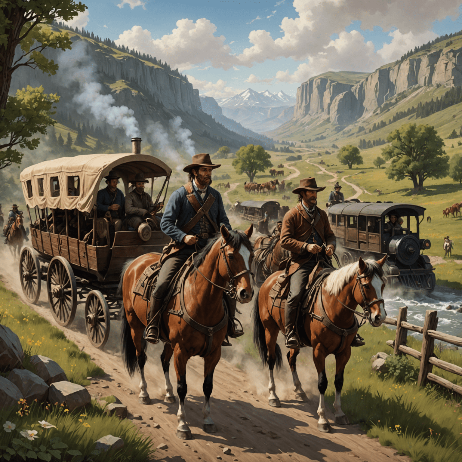 Great Western Trail ve Anachrony oyunlarından oyun içi görüntüler